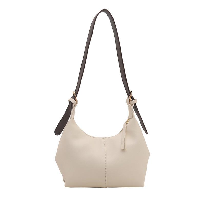 Solid Color Women Streetwear Inspired Soft Bag Stitching Accents Compartment