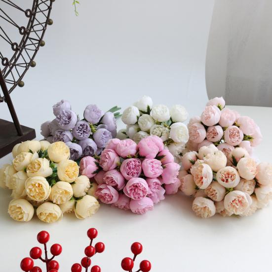 1 Bunch Artificial Flower No Watering Never Fade Realistic Looking 27 Heads