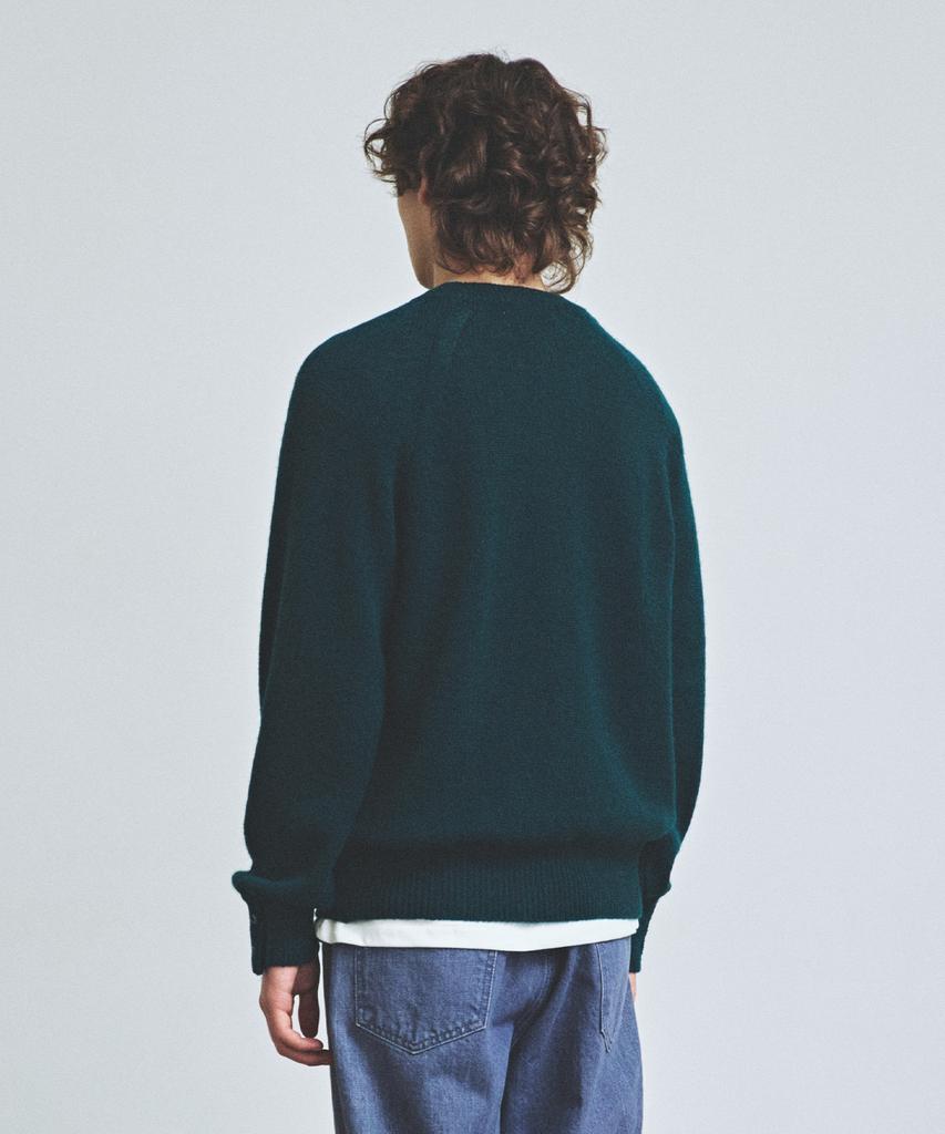 Knitted Shaggy Dog 100% Wool Round Cardigan Dark Green