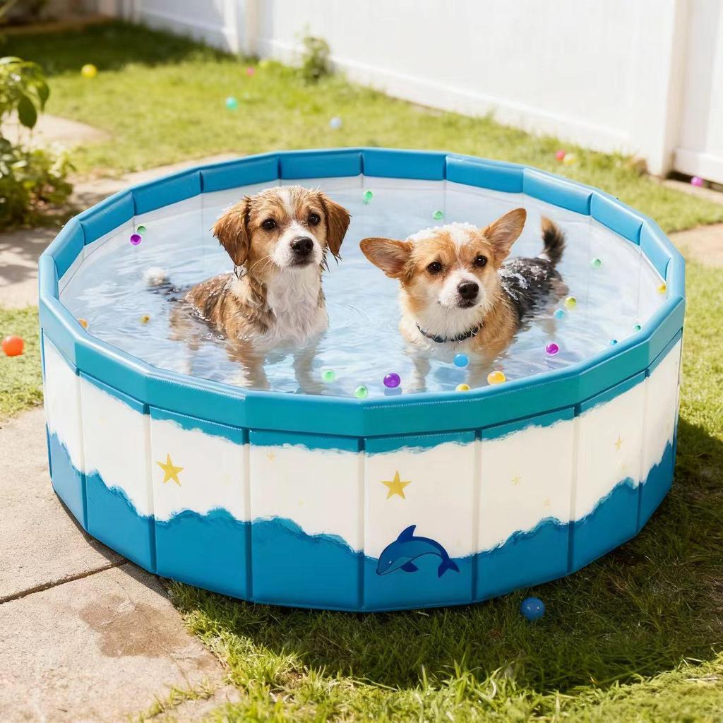Faltbarer Haustier-Bade- und Spielpool für Hunde und Katzen – Kinder-Bällebad und Wasserspaß