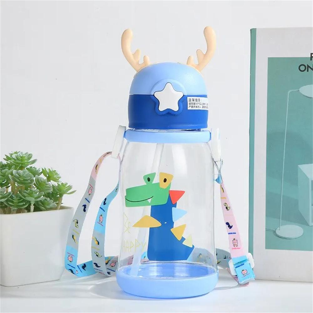 

600 мл Детская чашка-непроливайка для воды Antler Creative Cartoon Baby Cups with strawproof Bottles Water Cup Outdoor Children 1 шт. 501-600ml синий