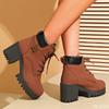 Fashionable Spring Autumn New Short Boots Women Casual Comfortable Thick Heels Anti Slip Height Increasing Women's Shoes