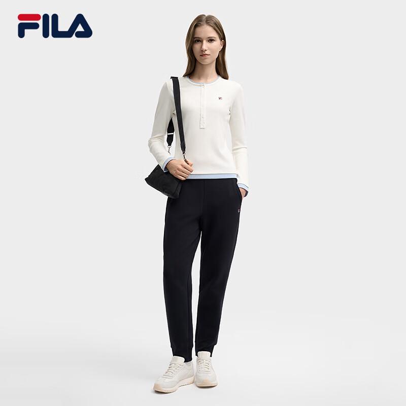 Fila Women's Faux Two-Piece Slim Fit Knit Henley Shirt