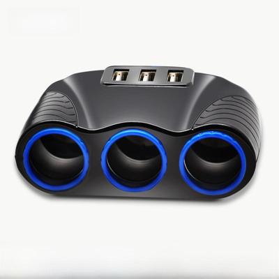 120W Multifunkčná nabíjačka do auta: 3-zásuvkový s duálnym USB a adaptérom zapaľovača cigariet