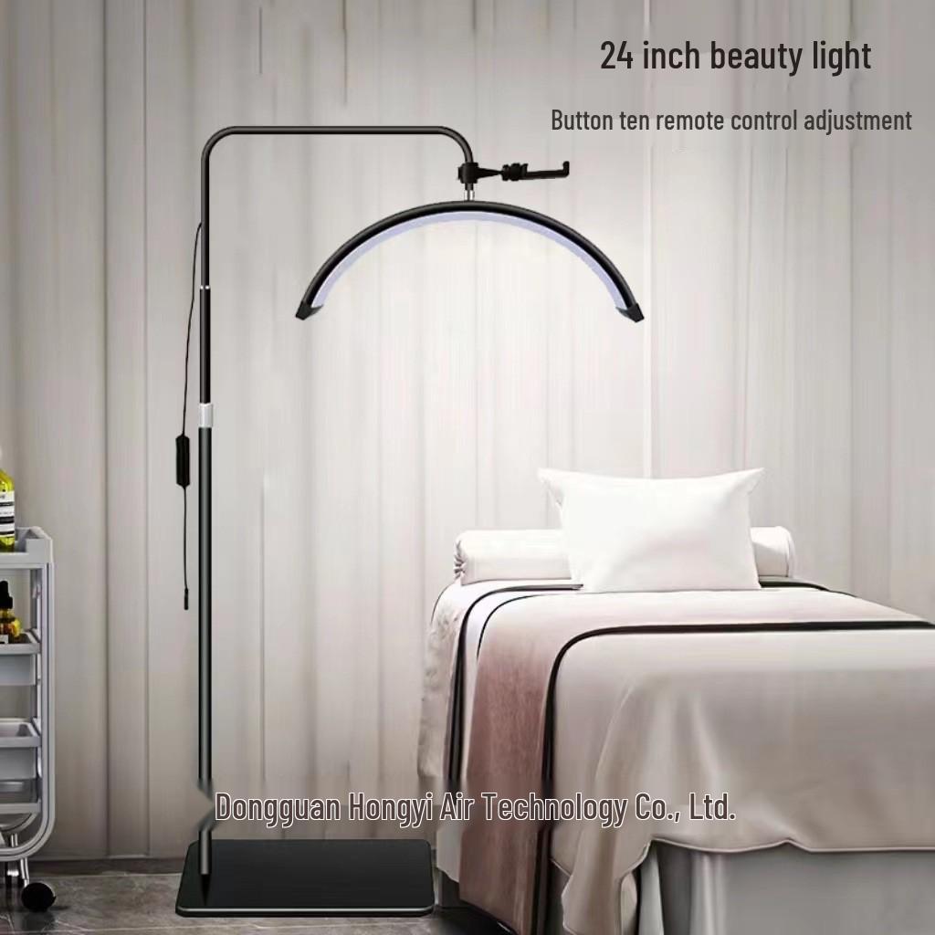 24" LED Half-Moon Beauty Light - Microblading, Manicure, Tattoo, Eyebrow, Eyelash Floor Lamp