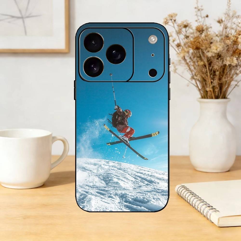 S-Snowboarding Sports Phone Case For iPhone 17,16,15,14,13,12,11 Plus,Pro Max,SE4Soft Silicone Black Cover