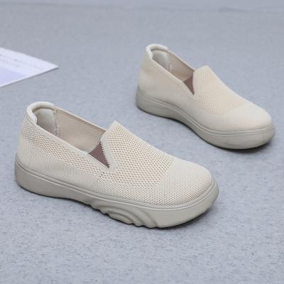 Kadınlar İçin Rahat Platform Loafer Ayakkabılar Nefes Alabilen Örme Yumuşak Yürüyüş Ayakkabıları Kaymaz Hafif Koşu Ayakkabıları Kadın Rahat Elbise Ayakkabıları