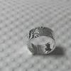 Korean Wide Band Ripple Tin Foil Open Ring for Trendy Index Finger