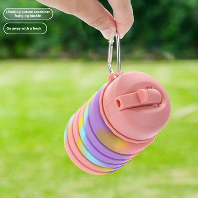 Yousheng 480ML Collapsible Silicone Water Bottle Leakproof Portable Lightweight Outdoor Cycling Gym Fitness Sports Travel Camouflage Folding Drinking