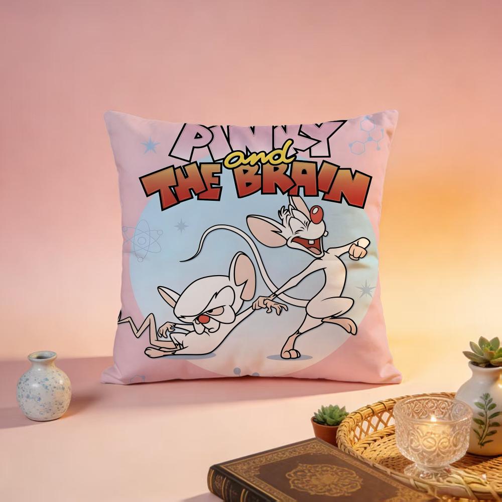 Fashion PPinky and the Brainful Cushion Cover Premium SkinFriendly Pillow Case MultiPurpose for Home Office Travel
