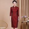 Elegant Mom's Plus Size Qipao Dress for Wedding or Celebration