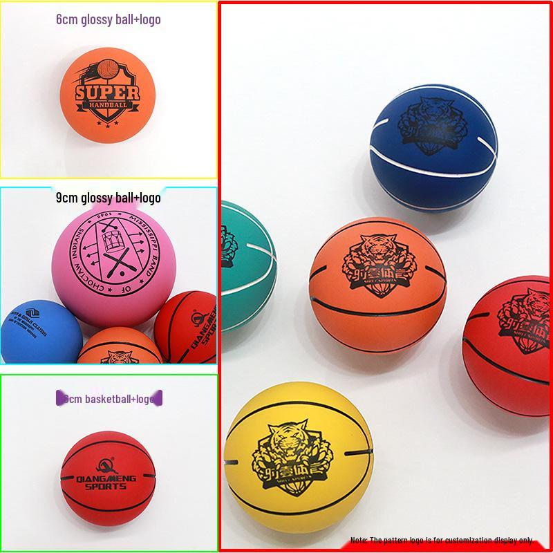 6cm Mini Rubber Basketball - High Elasticity Children's Toy Ball, Hollow Inflatable, Trendy Design