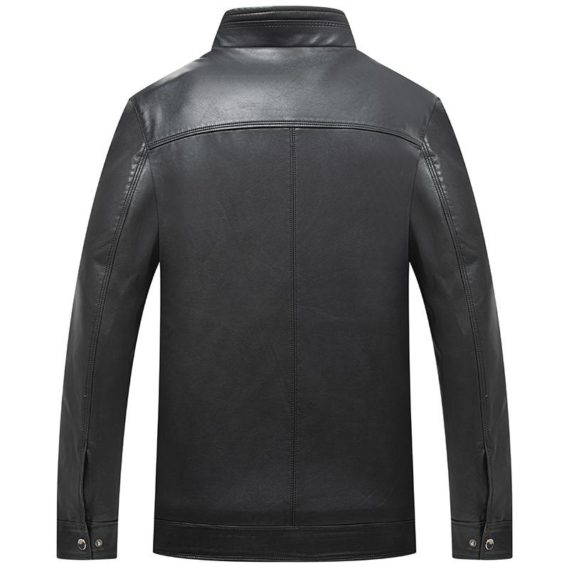 Autumn and Winter Men's Leather Jacket Fashion Enlarged Stand-up Collar Inner Velvet Leather Jacket Men's Jacket Men's Leather Jacket