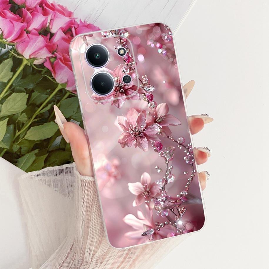 For Xiaomi Redmi 15C 5G 2025 Case Fashion Flower Bow Soft Silicone Clear Back Cover For Xiaomi Poco C85 5G Redmi15C 173MM Bumper