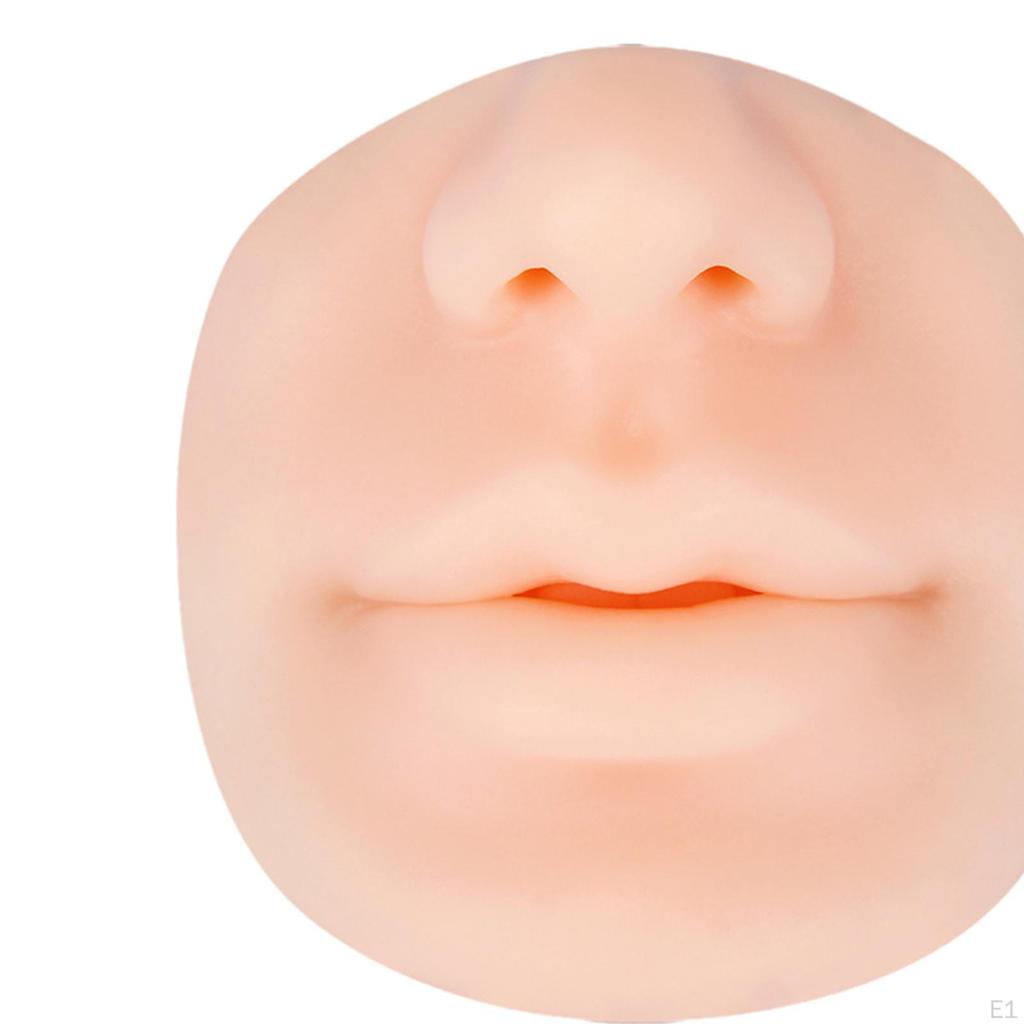 Silicone Nose Mouth Model Piercing Practice Skin Compact Stable Performance Fake Lip Salon