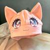 Foldover Cuff Cat Ear Beanie Hat Cartoon Animal Face Winter Skull Cap Cuffed Beanie  Daily Outfits