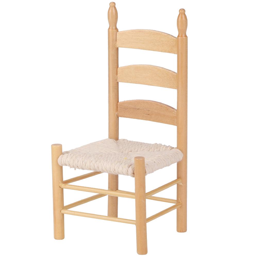 

Миниатюрный деревянный винтажный стул на 1 человека:12 кукол, аксессуары для кукольного домика своими руками (# 1)