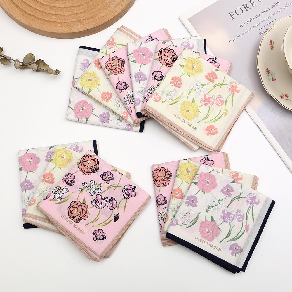 43cm Combed Cotton Ladies' High-Grade Wedding Favor Printed Handkerchief - Old-Fashioned Thin, Soft Hand Towel