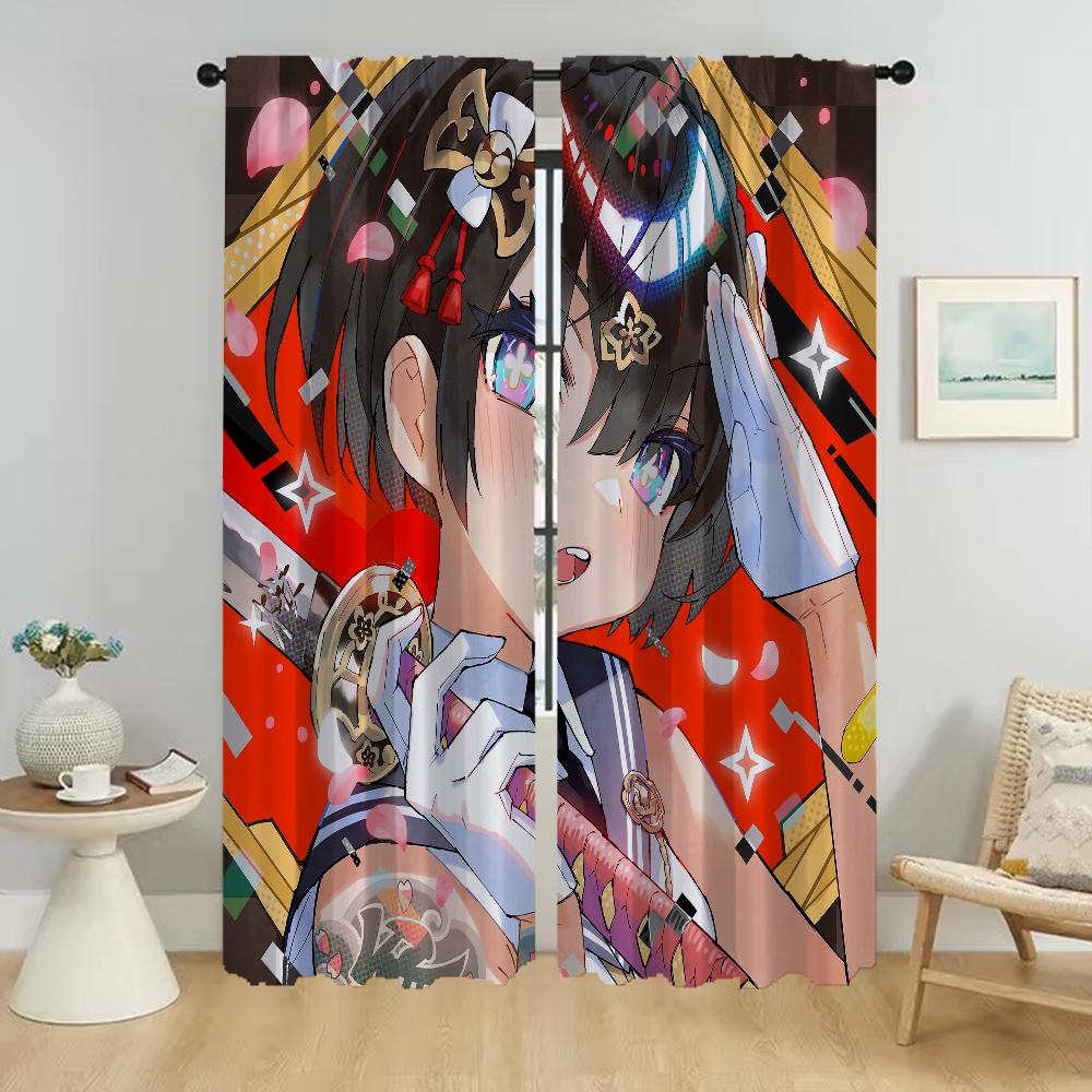 

Curtains for Living Room Curtain for Room 2 Panel Saito Sunflower Partition Home Interior Curtains Halloween Decoration Shades W50xH70cmx2pcs-CL