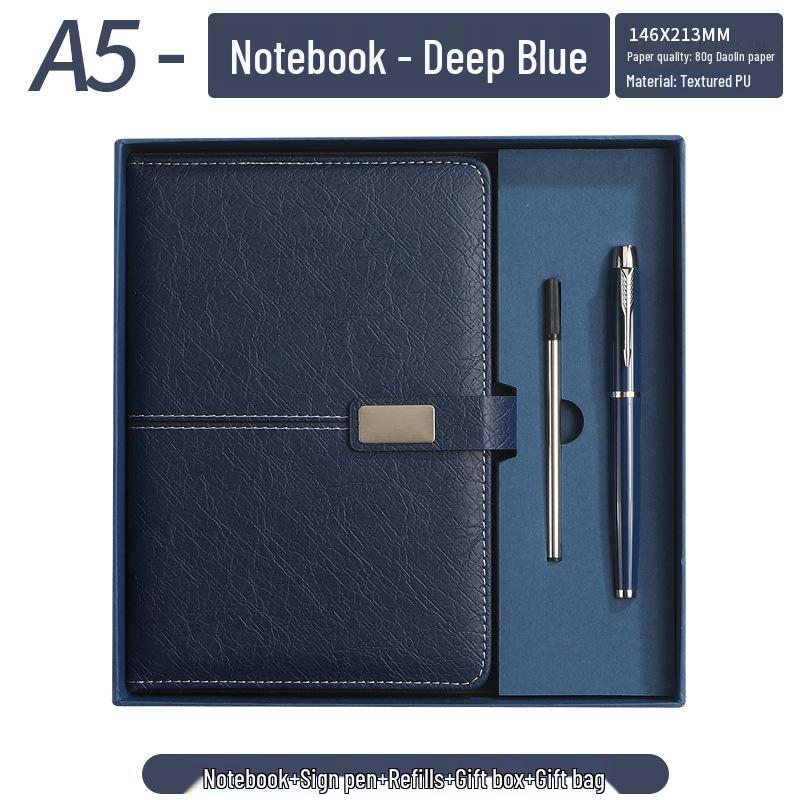 Personalized A5 Notebook Gift Set: Premium Business Diary with Logo Printing for New Year Corporate Gifting.