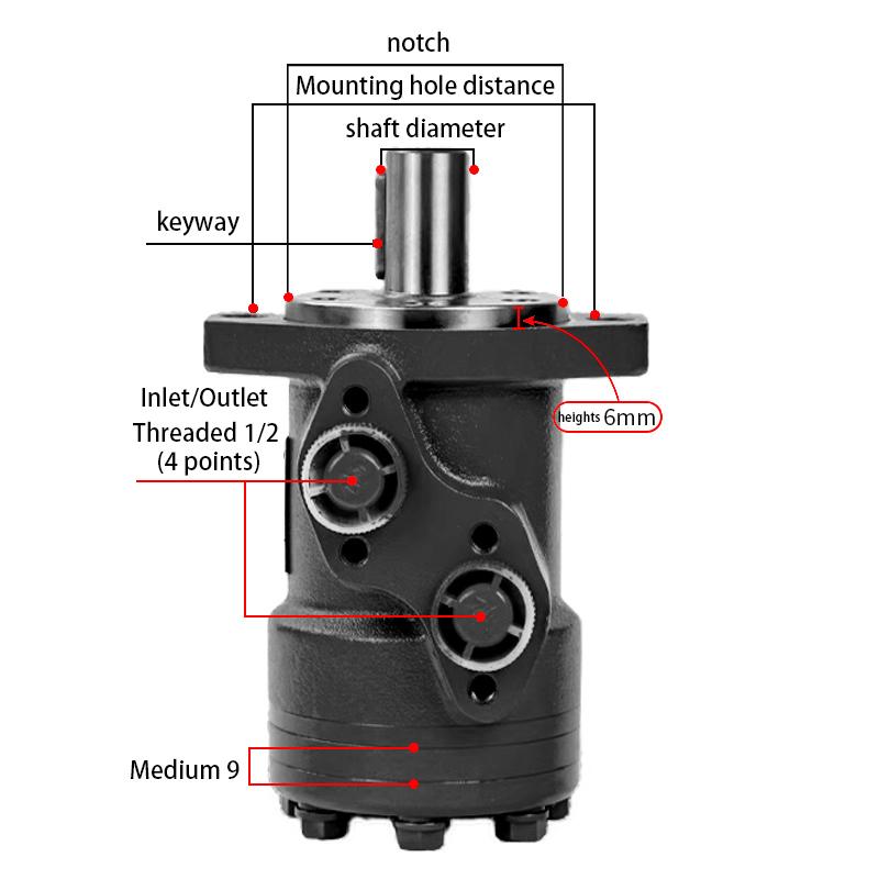 High Torque Hydraulic BMR Motor 315 Low Speed Hydraulic Drive Motor Durable 400 2-hole 4-hole Hydraulic High Speed Cycloid Drive