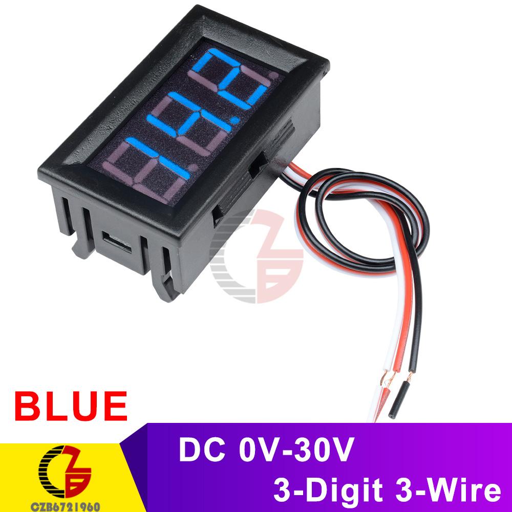 DC 4.7-30V 0.56'' Inch LED Digital Voltmeter Voltage Meter Car Motorcycle Electric Volt Tester Detector DC 5V 12V 24V 2 Wire