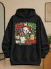 Unisex Hoodie Deck The Halls Not Your Colleagues with Santa Skeleton Coffee Cup Clipboard Gifts Candy Cane And Office Christmas Humor