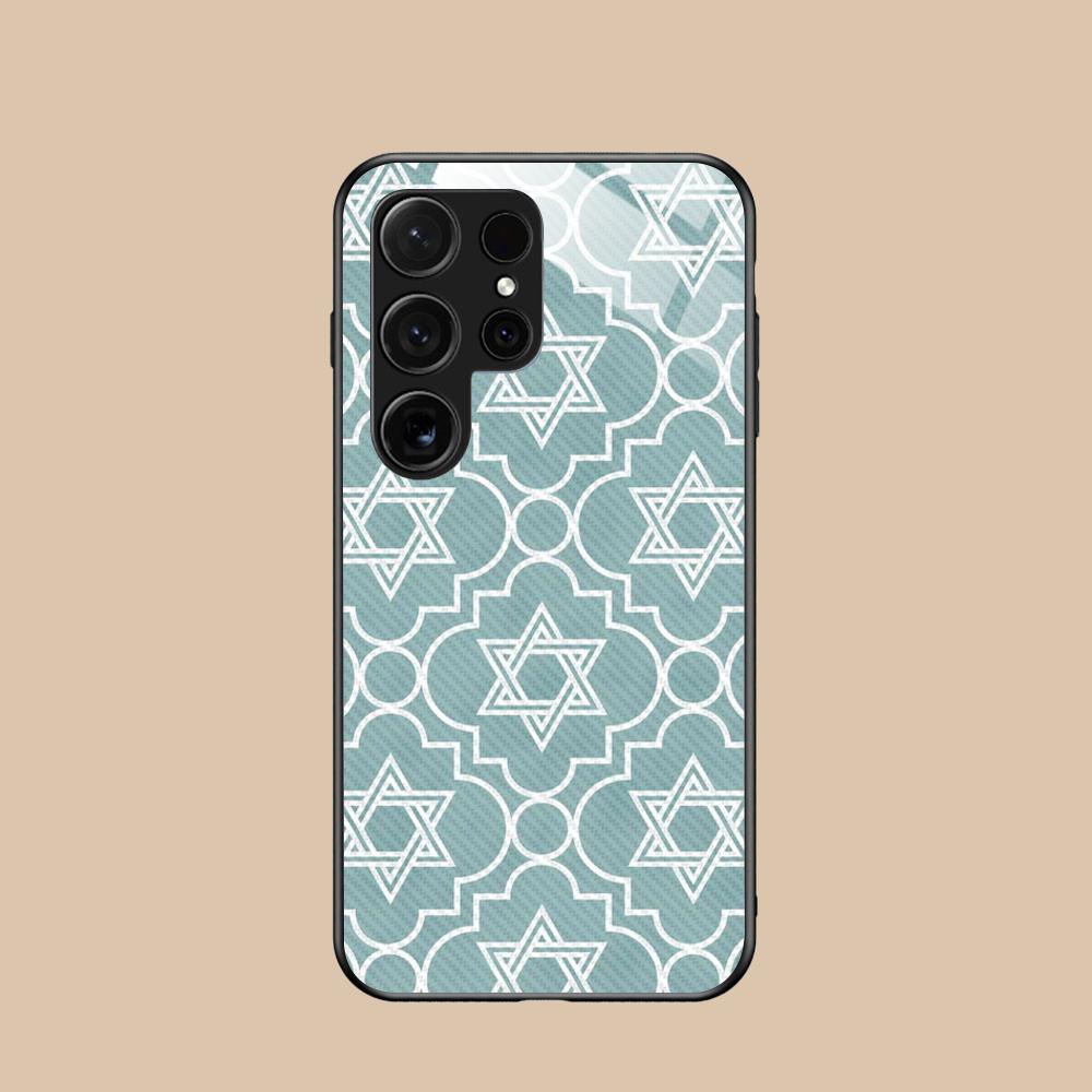 Jewish Hanukkah Mobile Phone Case for Samsung Galaxy A56 55 54 53 52 51 36 35 34 23 16 15 5G Glass Colorful Cover Cover Luxury