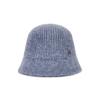VARZAR VA Curved Oval Metal Washed Knit Bucket Hat Soft Blue
