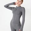 Zipper Women Yoga Shirt Long Sleeve Fitness Sports Gym Top Running T-Shirt Workout Sportswear