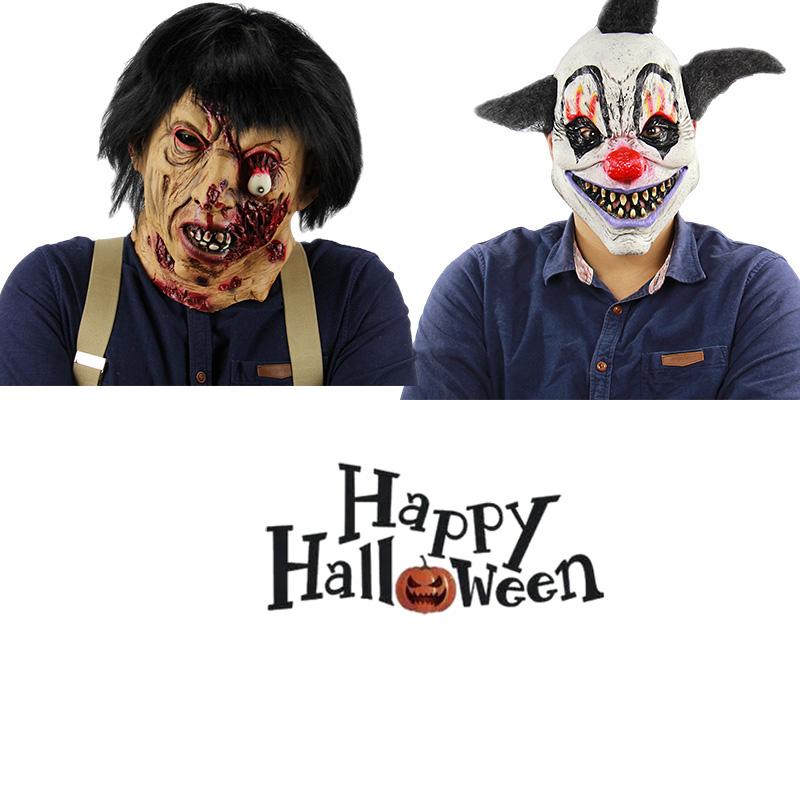 Halloween Mask Creepy Latex Clown Zombie Cosplay Party Horror Make Accessory Up