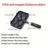 Taiyaki Fischform Waffelmaker Aluminiumlegierung Doppelseitig Unbeschichtet 6-Kammer-Formpfanne für Snacks Kuchen Antihaftbeschichtete Oberfläche