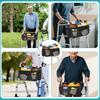 Walker Basket Bag with Water Bottle Pocket Holder Hanging Foldable Walker Storage Tote Bag for Seniors and Handicapped