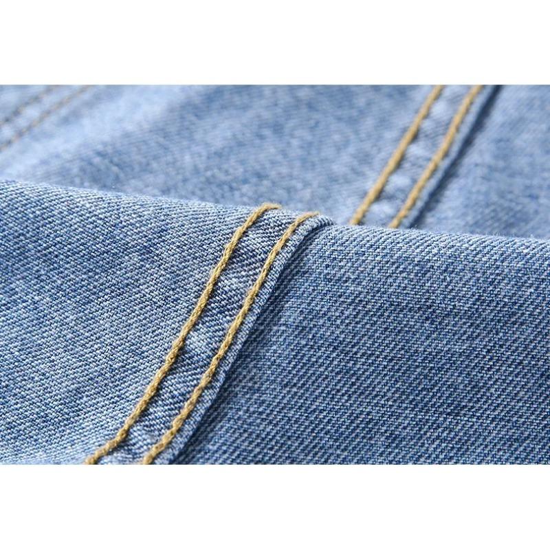 Корейский стиль классические джинсовые шорты женские летние синие шорты с высокой талией — фото 11