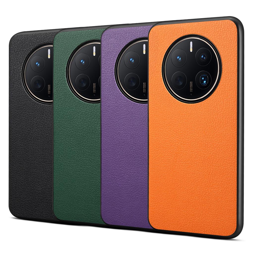 For Huawei Mate 50 Pro 4G Case Leather Coated PC+TPU Protective Phone Cover