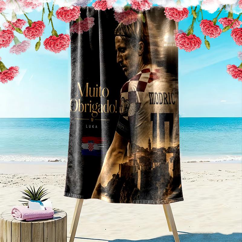 Thank You Luka Modric Beach Towel Beach Towel For Vacation Photos Portable For Travel Seaside Absorbent Bath Towel Quickdrying Swim Towel Printing