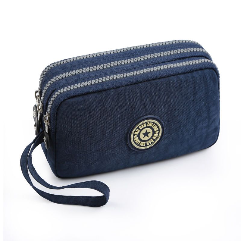 2023 Waterproof Women's Three-layer Zipper Coin Wallet Cosmetic Bag Canvas Women Purse Clutch Women's Purse Best Phone Wallet