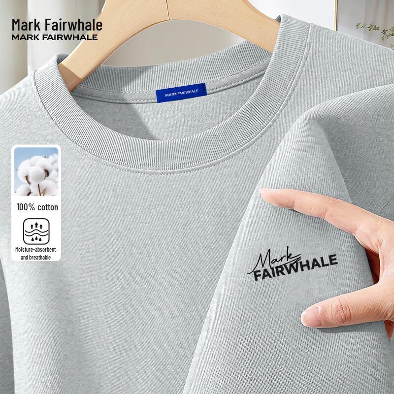 MARK FAIRWHALE Men's 200G Heavyweight Letter Print Cotton T-Shirt