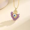 Nidin Sacred Heart Evil Eye Necklace Women Colorful Beaded Pendant Chain Choker Boho Style Lucky Protection Jewelry Wholesale