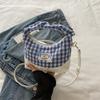 Broken lace cloud bag hand bag new summer fresh plaid splicing chain messenger bag single shoulder