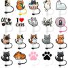 Dustproof Straw Cover Cap 8/10mm Straw Tips Cat Series Straw Topper  Drink Spill Prevention
