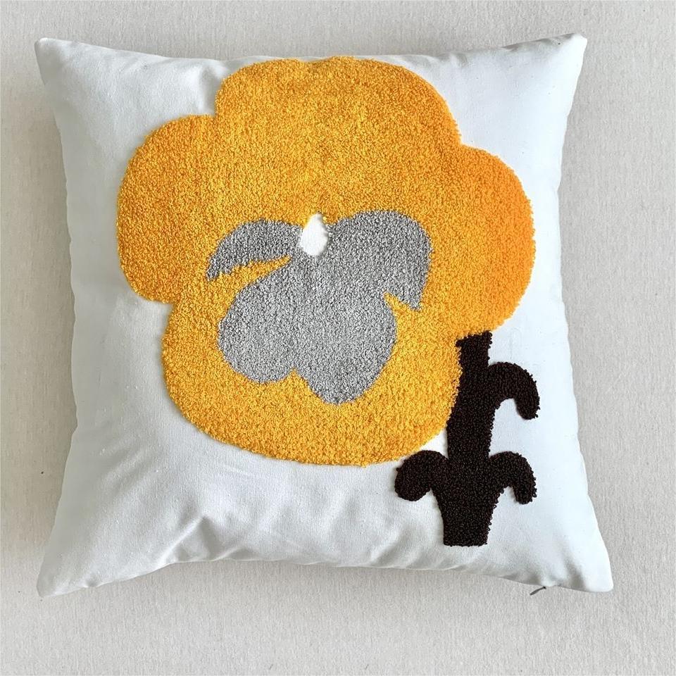 Pure Cotton Embroidered Office Cushion Pillowcase Car Cushion Cover 45X45CM Lumbar Pillowcases Sofa Pillowcase
