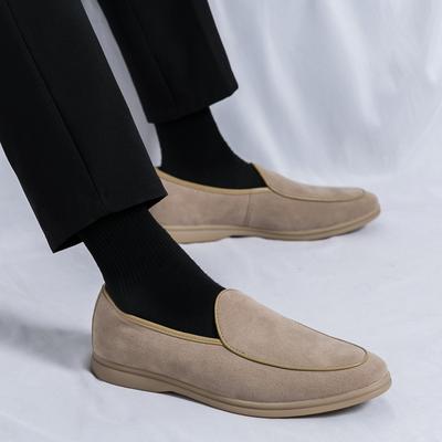 High Quality Men New Suede Sneakers 2024 Fashion Brand Black Slip-On Solid Sport Shoes Men's Pointed Loafers Shoes Size 38-46
