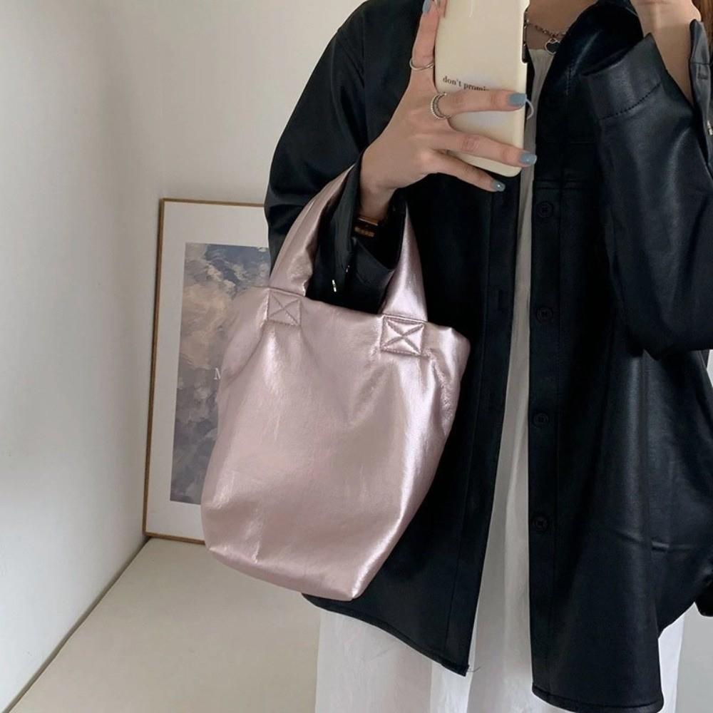 Elegant Bucket Bag Large Capacity Women's Tote Bags Ins Soft Leather Handbag Outdoor