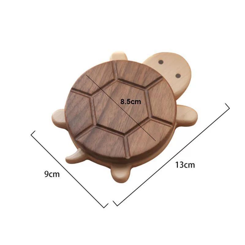 Cute Solid Wood Turtle Shaped Coaster Desktop Coffee Table Heat-resistant Turtle Shaped Insulation Mat Dining TableDecor Coaster