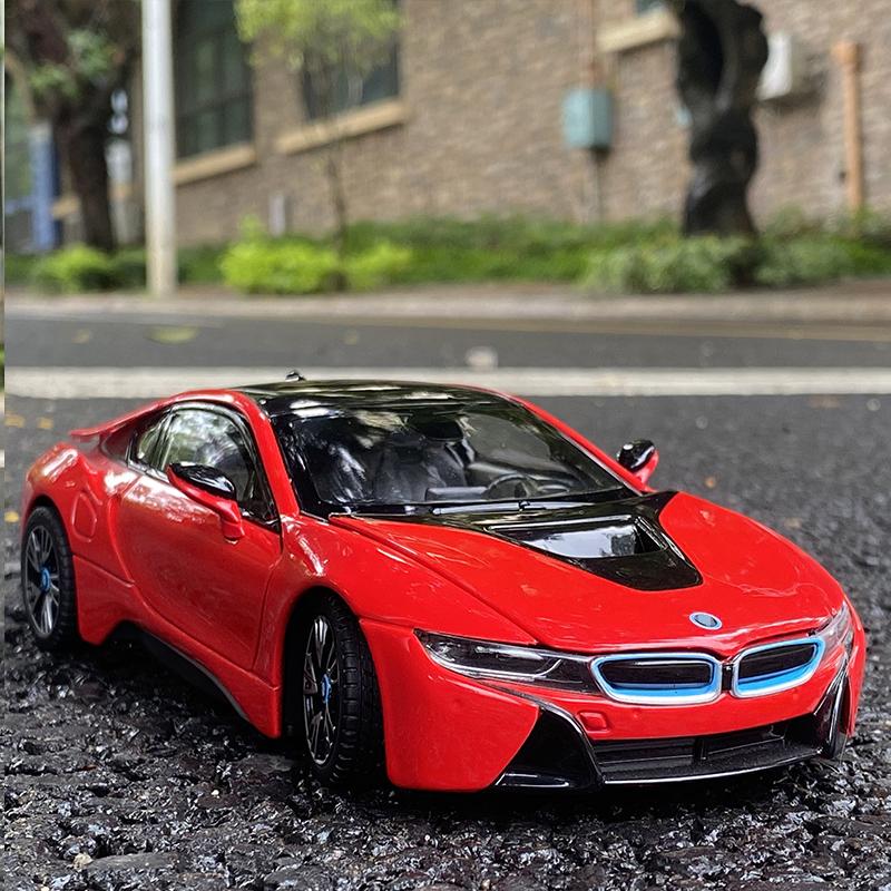 1/24 BMW I8 Supersportwagen Neues Energiefahrzeug Legierungsauto Diecasts & Spielzeugfahrzeuge Automodell Miniaturmaßstabsmodellauto für Kinder