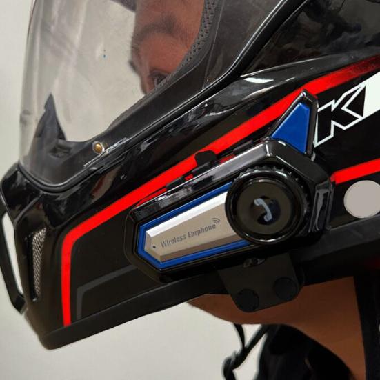 Motorcycle Helmet Headset IP67 Waterproof Noise Cancellation Rechargeable Hands-free Motorbike Bluetooth-compatible 5.0 Helmet Earphone