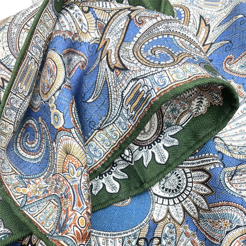 66*66cm Labyrinth Taille Trommel Doppelseitige 30% Maulbeerseide + 70% Wolle Warm Neck Square Schal Halstuch