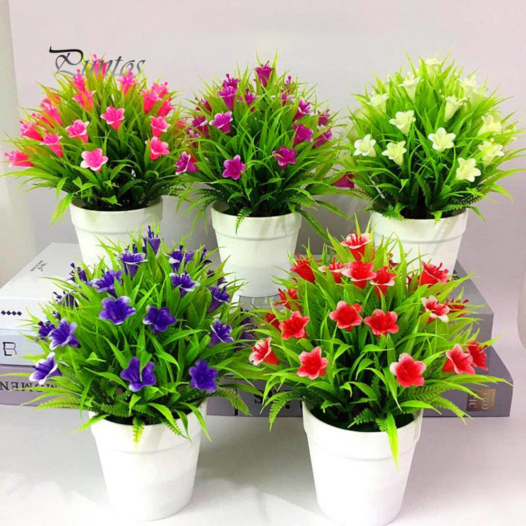 

1шт искусственный цветок листья горшок бонсай гостиная сад стол мебель декор красный