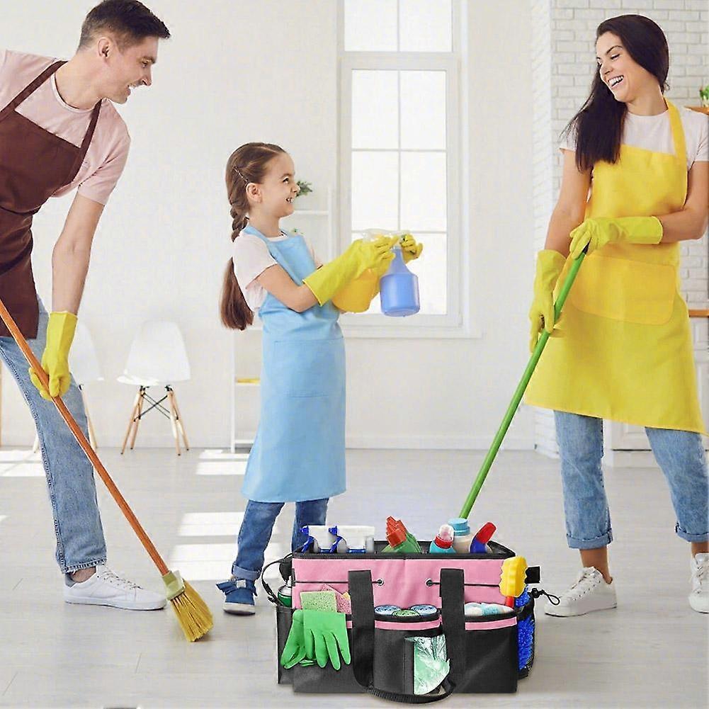 Large Multi-Compartment Cleaning Tote Bag With Removable Dividers